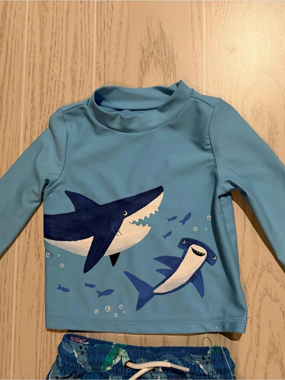 Carter’s Baby Boy Shark Rash Guard Swim Set 6M Blue UPF 50+ NWT